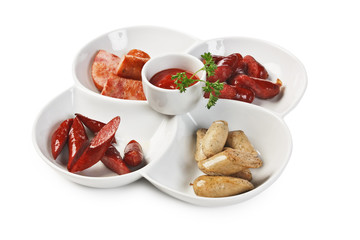 chopped sausages