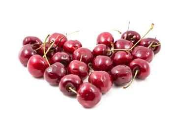Cherries isolated on white background