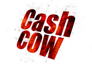 Finance concept: Cash Cow on Digital background