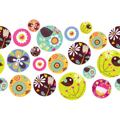 Seamless decorative  border. Cute flowers.