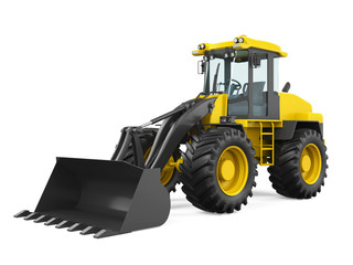 Wheel Loader Bulldozer Isolated