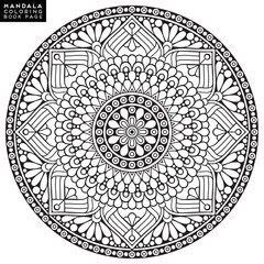 Flower Mandala. Vintage decorative elements. Oriental pattern, vector illustration. Islam, Arabic, Indian, moroccan,spain, turkish, pakistan, chinese, mystic, ottoman motifs. Coloring book page
