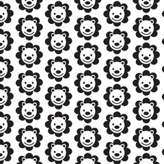 Pattern background Cute Lion emotion Icon