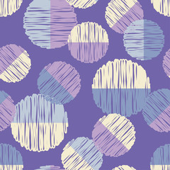 Polka dot seamless pattern. Scratch texture. Vector illustration. Textile rapport.