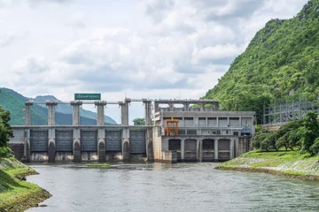 Papier Peint photo Barrage Tha Thung Na Dam,  hydroelectric dam in Kanchanaburi, Thailand