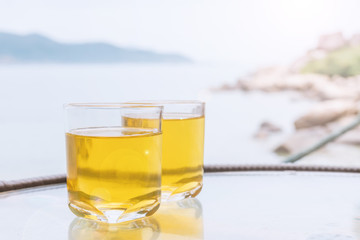 Two glasses of juice