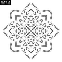 Fototapeta premium Flower Mandala. Vintage decorative elements. Oriental pattern, vector illustration. Islam, Arabic, Indian, moroccan,spain, turkish, pakistan, chinese, mystic, ottoman motifs. Coloring book page
