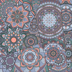 pattern with mandalas. Vintage decorative elements. Hand drawn background. Islam, Arabic, Indian, ottoman motifs.