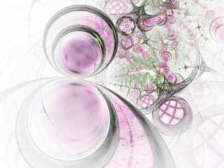 Purple fractal clockwork, digital artwork for creative graphic design