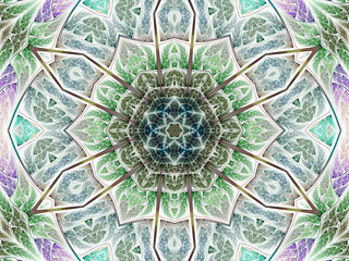 Fractal abstraction of religious cross, modern design