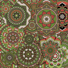 pattern with mandalas. Vintage decorative elements. Hand drawn background. Islam, Arabic, Indian, ottoman motifs.