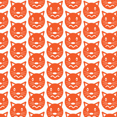 Pattern background Cat Face emotion Icon