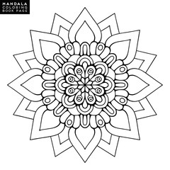 Flower Mandala. Vintage decorative elements. Oriental pattern, vector illustration. Islam, Arabic, Indian, moroccan,spain, turkish, pakistan, chinese, mystic, ottoman motifs. Coloring book page