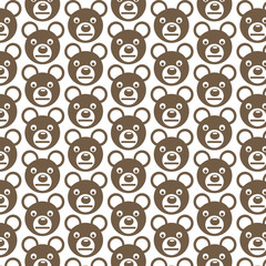 Obraz premium Pattern background Bear Face emotion Icon
