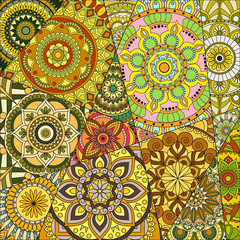 pattern with mandalas. Vintage decorative elements. Hand drawn background. Islam, Arabic, Indian, ottoman motifs.
