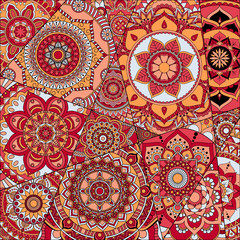 pattern with mandalas. Vintage decorative elements. Hand drawn background. Islam, Arabic, Indian, ottoman motifs.