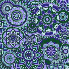 pattern with mandalas. Vintage decorative elements. Hand drawn background. Islam, Arabic, Indian, ottoman motifs.