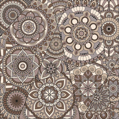 pattern with mandalas. Vintage decorative elements. Hand drawn background. Islam, Arabic, Indian, ottoman motifs.