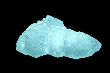 alum crystal isolated on black