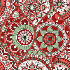 pattern with mandalas. Vintage decorative elements. Hand drawn background. Islam, Arabic, Indian, ottoman motifs.