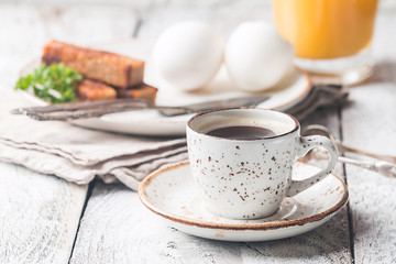 boiled eggs and crispy toasts