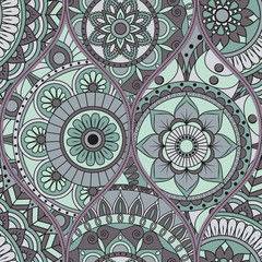 pattern with mandalas. Vintage decorative elements. Hand drawn background. Islam, Arabic, Indian, ottoman motifs.