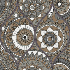 pattern with mandalas. Vintage decorative elements. Hand drawn background. Islam, Arabic, Indian, ottoman motifs.
