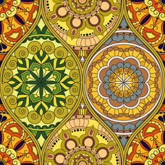 pattern with mandalas. Vintage decorative elements. Hand drawn background. Islam, Arabic, Indian, ottoman motifs.