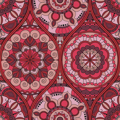 pattern with mandalas. Vintage decorative elements. Hand drawn background. Islam, Arabic, Indian, ottoman motifs.