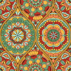 pattern with mandalas. Vintage decorative elements. Hand drawn background. Islam, Arabic, Indian, ottoman motifs.