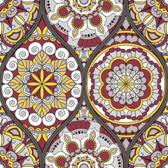 pattern with mandalas. Vintage decorative elements. Hand drawn background. Islam, Arabic, Indian, ottoman motifs.