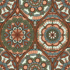 pattern with mandalas. Vintage decorative elements. Hand drawn background. Islam, Arabic, Indian, ottoman motifs.