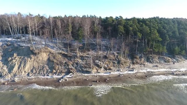 sea shore winter time