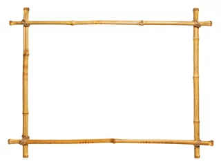 Fotobehang bamboo frame isolated on white background © arbalest