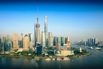 Shanghai skyline panoramic view, Shanghai China