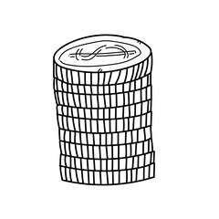 Coins for investment freehand drawing illustration