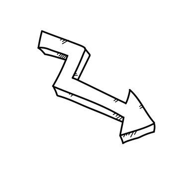 Decreasing arrow for businessFreehand drawing illustration