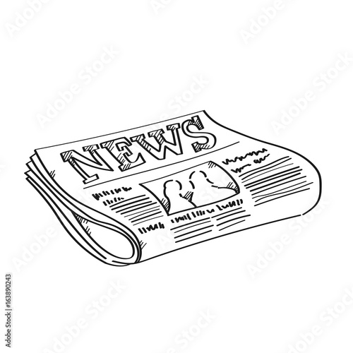 "Newspaper for business freehand drawing illustration" 스톡 사진, 로열티프리 이미지