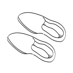 Shoes illustration on a white background.Black and white color line art