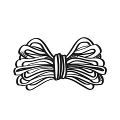 Rope illustration on a white background.Black and white color line art