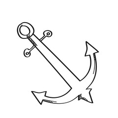 Anchor illustration on a white background.Black and white color line art