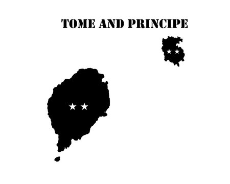 Symbol of Isle of  Tome and Principe and map