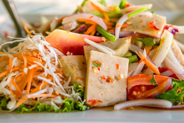 Thai pork sausage salad