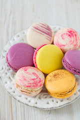 fresh colorful macaroons