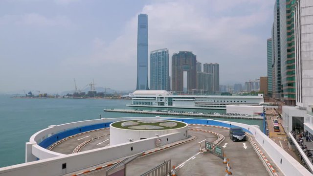 Tsim Sha Tsui, Hong Kong, April 2017 -: Time lapse of Victoria harbour in Tsim Sha Tsui of Hong Kong city