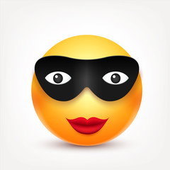 Smiley,emoticon. Yellow face with emotions. Facial expression. 3d realistic emoji. Sad,happy,angry faces.Funny cartoon character.Mood. Web icon. Vector illustration.