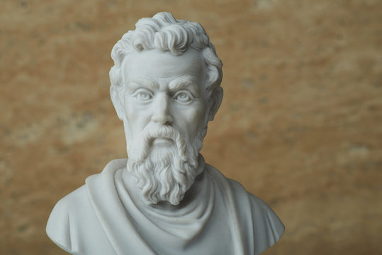 Statue of Michelangelo,ancient Italian creative artist.