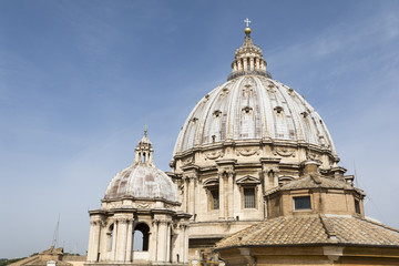 St peter's basilica dome, close up. Vatican city