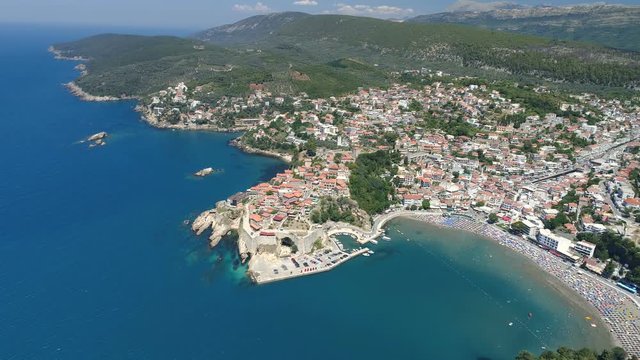 Aerial view of the old city of Ulcinj