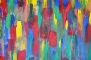 abstract colorful paint streaked on canvas frame